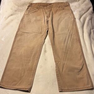Men’s Vintage Y2K Grunge Tan Dickies Canvas Carpenter Work Pants 38x30